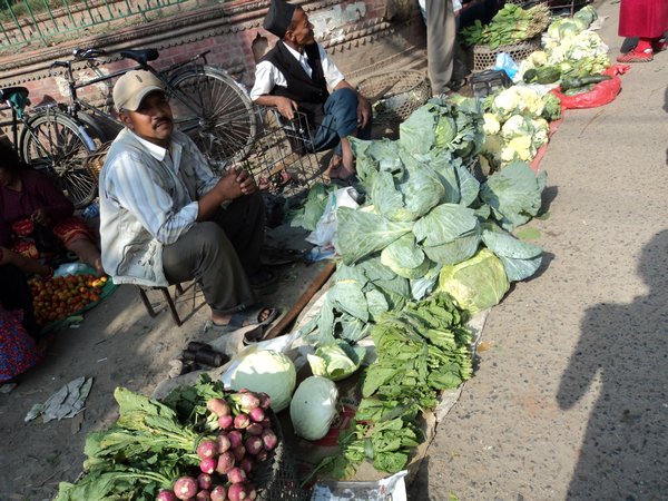 vegetable vendor by the temple