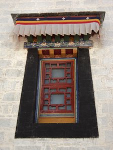 detail of a traditional Tibetan window