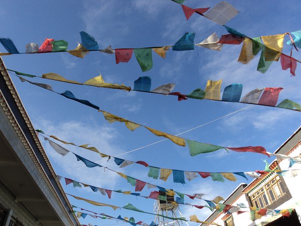 prayer flags permeating the wind with blessings