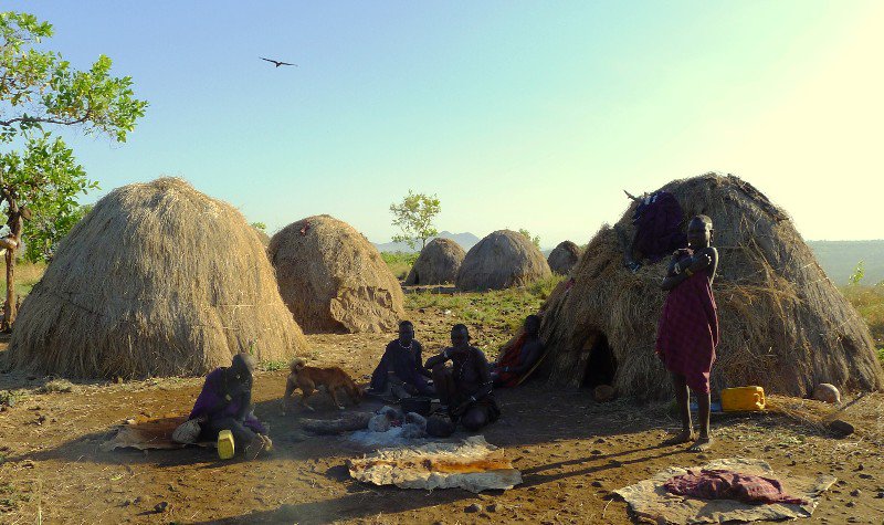 Mursi people in Mago, Omo Valley