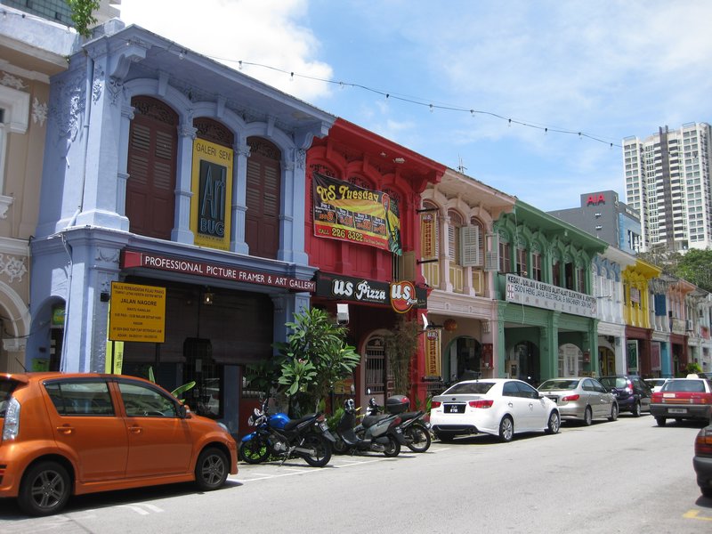 Row of Chinese shophouses