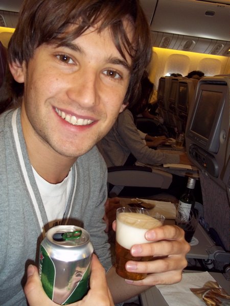 Alcoholic Beverage on the plane to Dubai