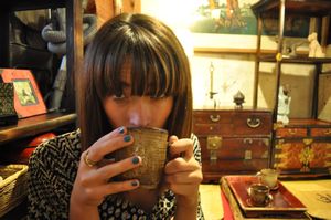 Enjoying a Cup of Jujube Tea