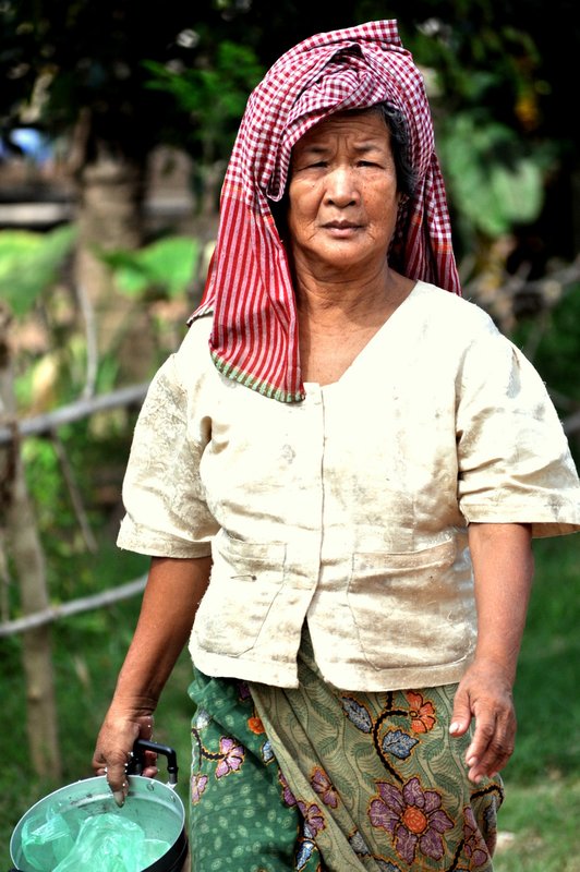 Woman wearing krama