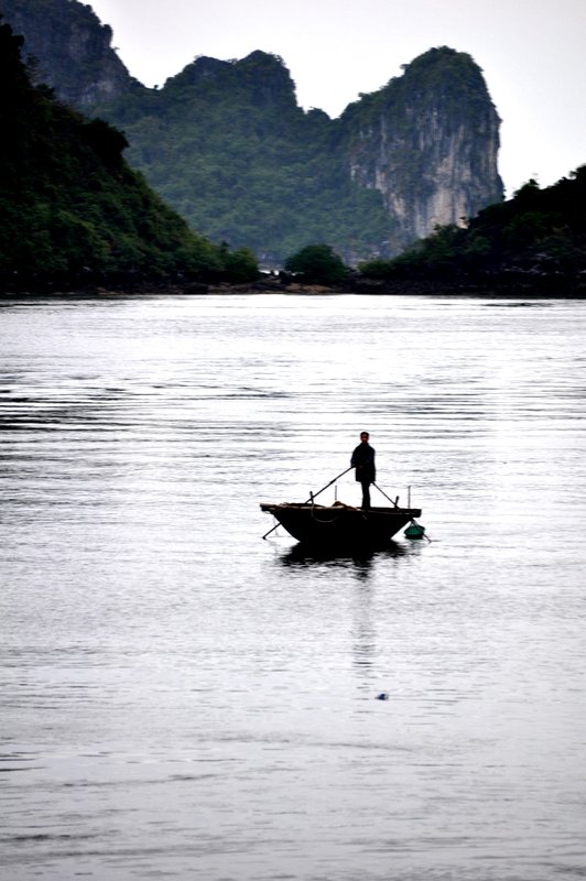Fisherman in Halong Bay