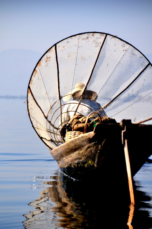 Fisherman on his boat