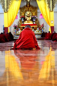 Meditating monk