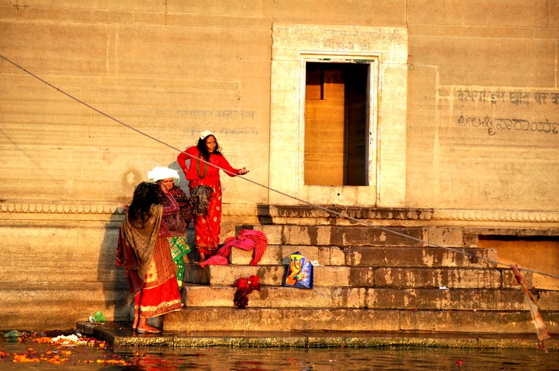 Washing in the ganges
