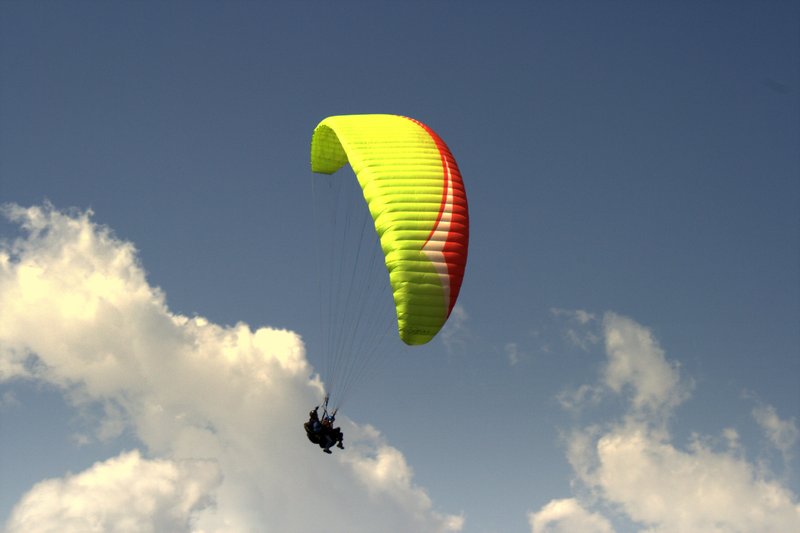 Paragliding; up in the air