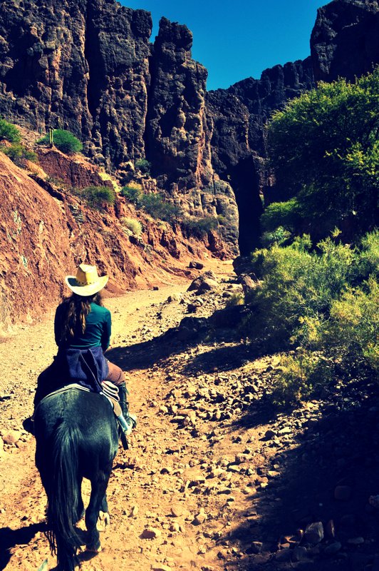 Riding into the canyon