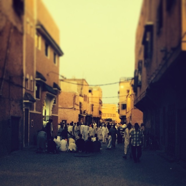 Evening prayers in Marrakech