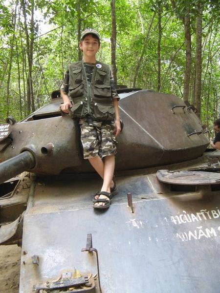 Cam on a destroyed U.S. tank