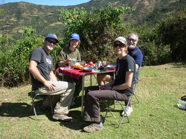 Lunch during the hike