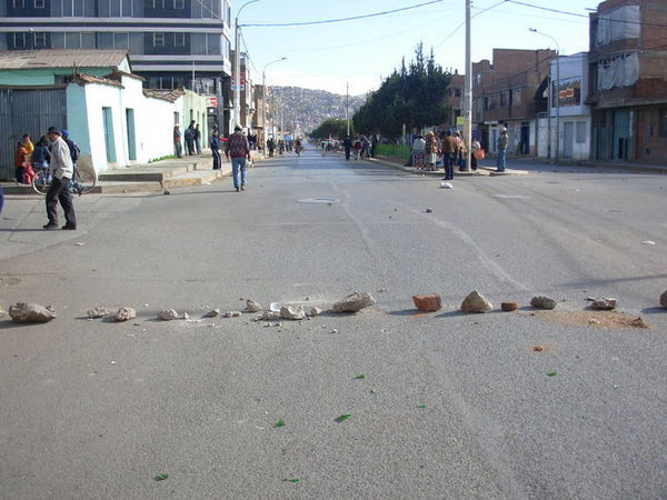 Road blocks in Peru