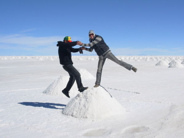 Balancing on a salt pile