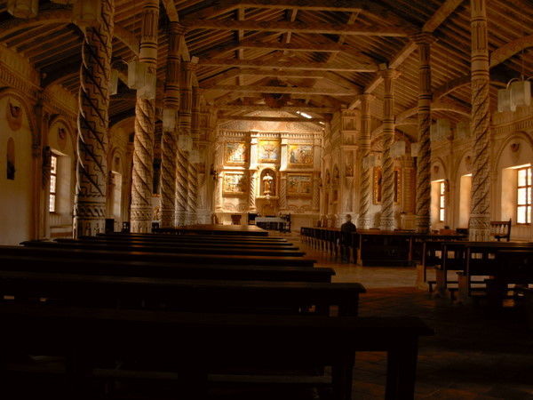 Inside the San Javier church