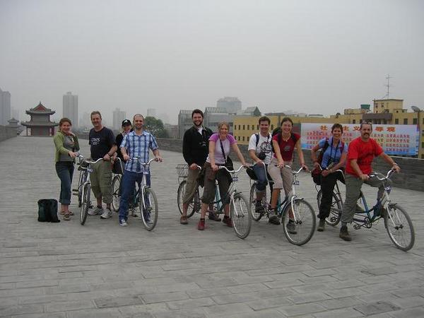 Tandem riding on Xi'an city walls