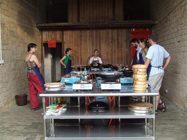 The trainee chefs at the Yangshuo Chinese cookery school.