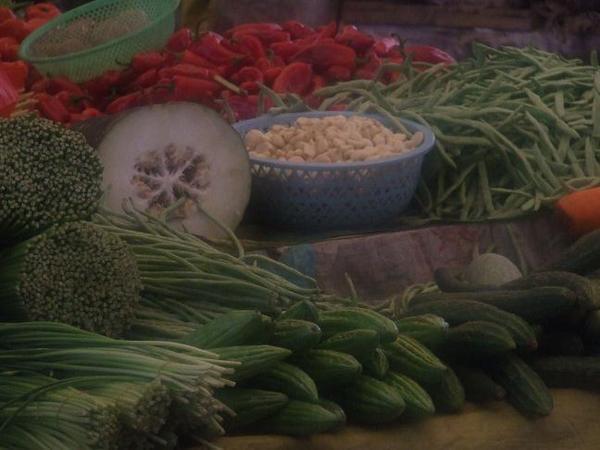 Ingredients in Yangshuo market.
