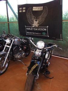 Harleys and flag.