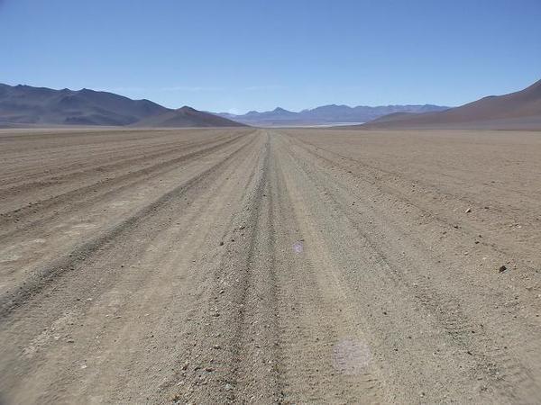 A Bolivian desert road.