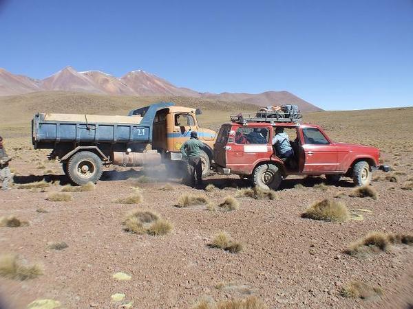 The broken down truck that we stopped to help.