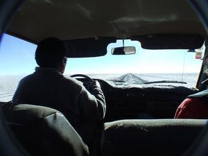 Santuku drives across the Salt Flats.