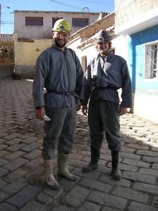 Ian and I kitted out for the mine.