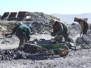 Men working outside the mine.