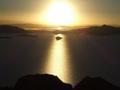 The sunset over Lake Titicaca seen from the top of Amantani island.