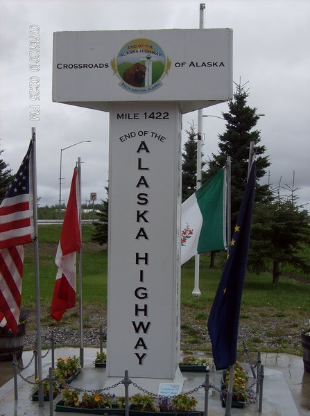 Official End of Alcan Highway Marker