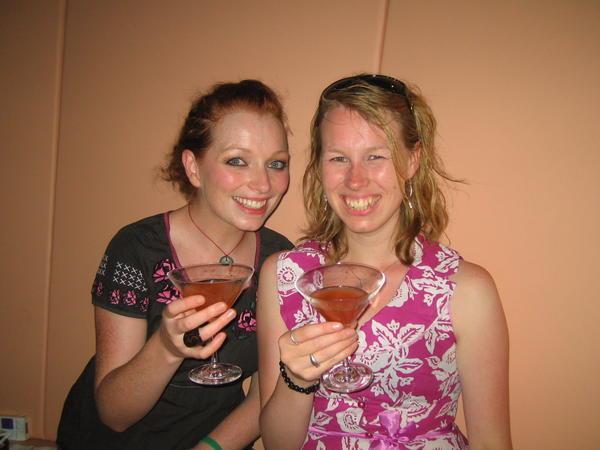 Enjoying our cocktails