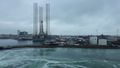 une platforme petrolifère à Frederikshavn