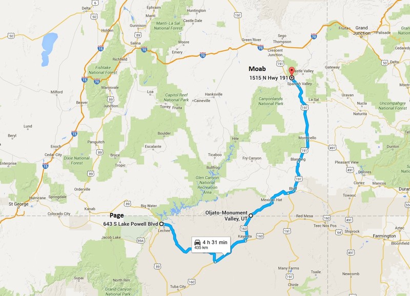 moab to monument valley