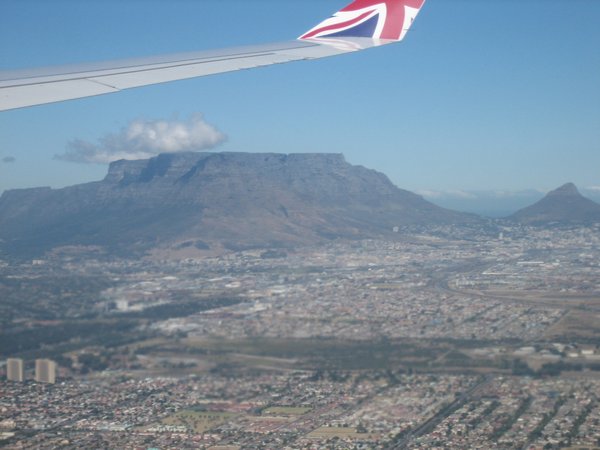 Table Mountain from plane