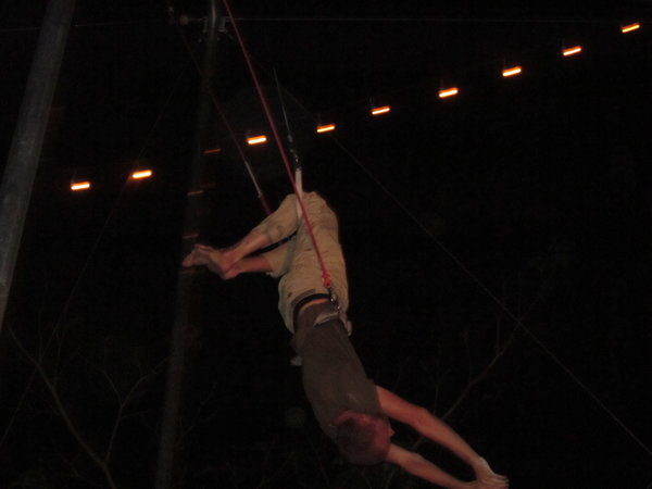 This is me, upside down on a trapeze