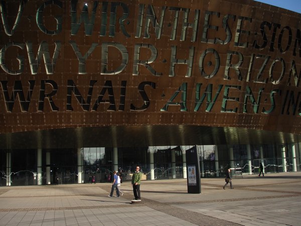 Clint outside the Cardiff Millenium Centre