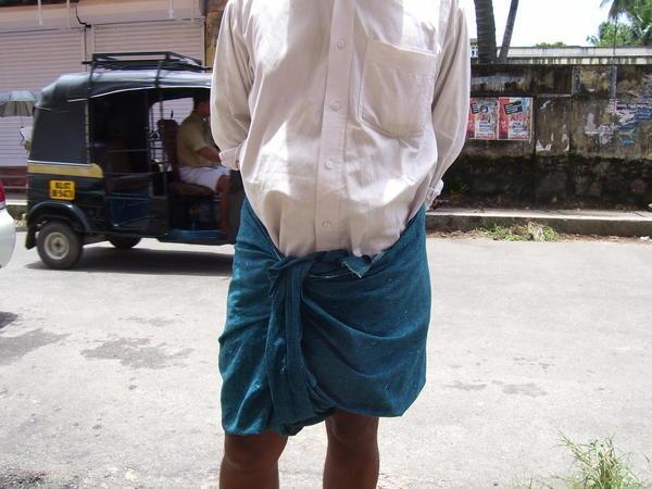 Short, brightly colored lungi