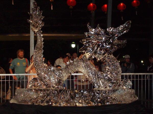 Dragon ice sculpture