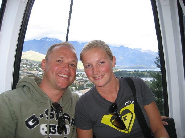 Taking the cable car, Queenstown, NZ
