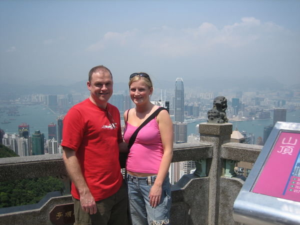 Taking in the views from the top of Victoria Peak