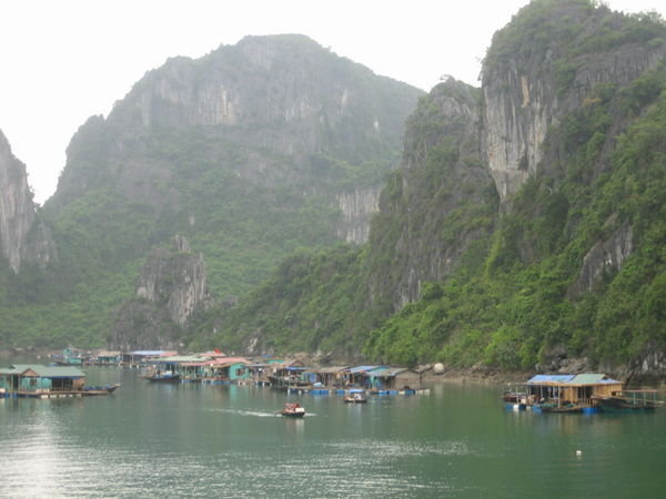 Sea gypsy town in Ha Long Bay
