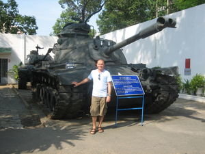 Outside the War Museum in Ho Chi Minh City