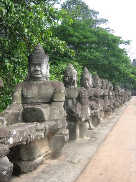 The entrance to the Angor Temples, Cambodia
