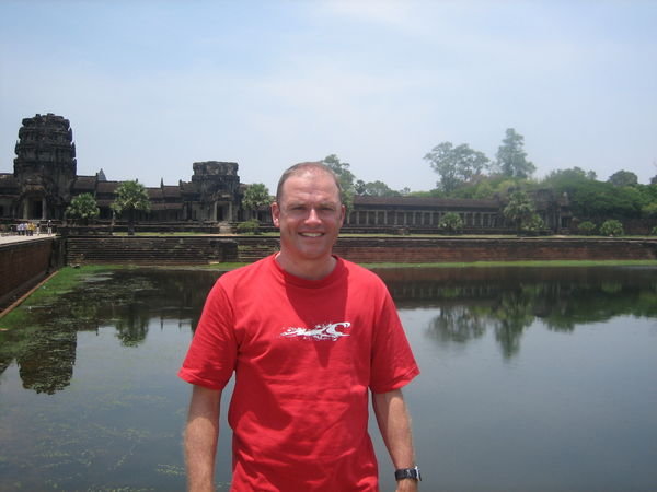At the lake outside Angkor Wat