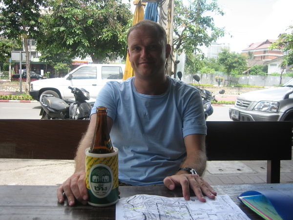 Relaxing having a Chang beer in Chaing Mai