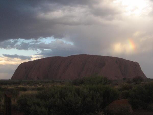 Uluru - you can even see a little rainbow!
