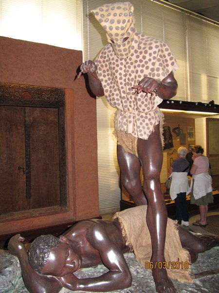 Statue of leopard man