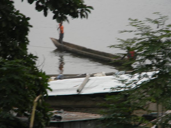 Pirogue on Congo River