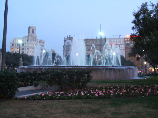 Fountains on dusk